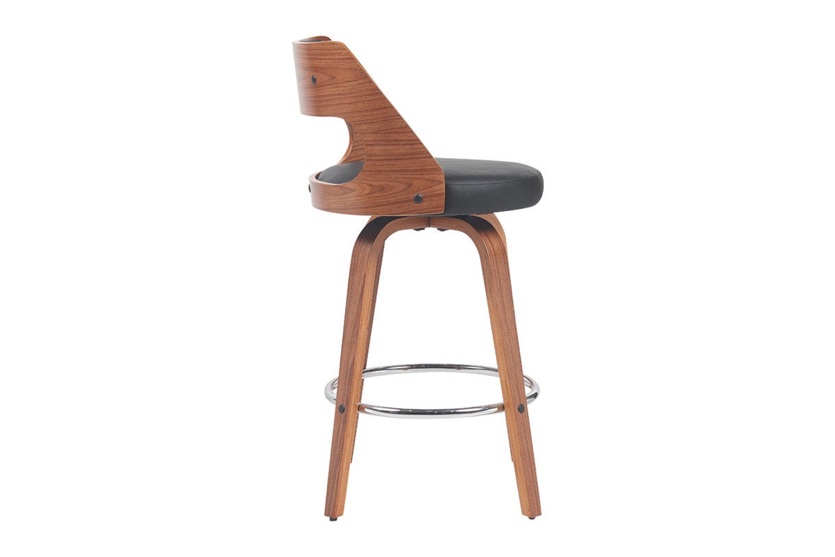 Set of 2 Matt Blatt Davian Faux Leather Swivel Bar Stools (Walnut)