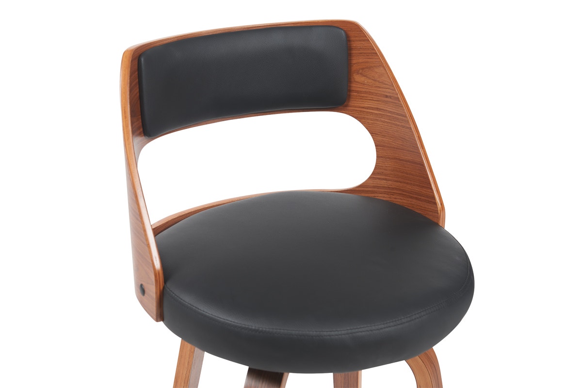 Set of 2 Matt Blatt Davian Faux Leather Swivel Bar Stools (Walnut)