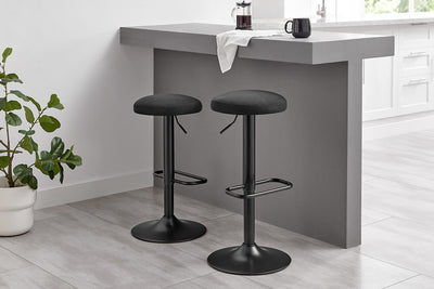 Matt Blatt Dotti Set of 2 Adjustable Barstools Black/Poppy Black