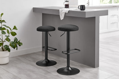 Matt Blatt Dotti Set of 2 Adjustable Barstools (Black/Poppy Black)