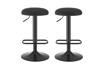 Matt Blatt Dotti Set of 2 Adjustable Barstools (Black/Poppy Black)