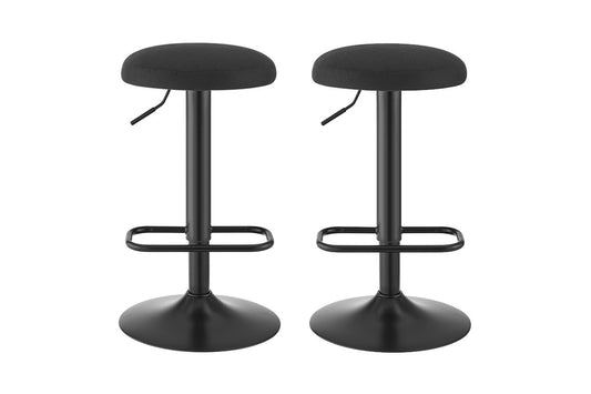 Matt Blatt Dotti Set of 2 Adjustable Barstools (Black/Poppy Black)