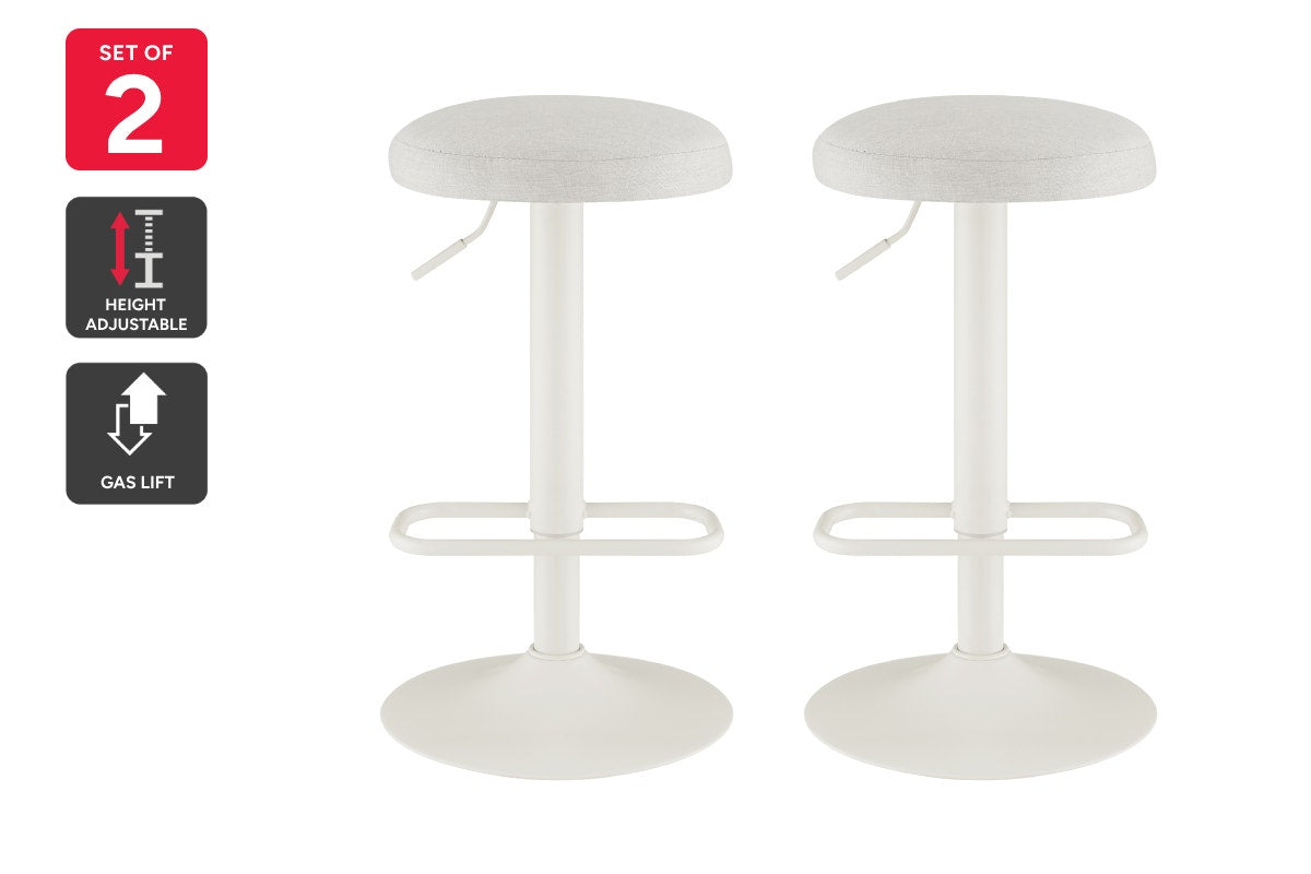 Matt Blatt Dotti Set of 2 Adjustable Barstools (White/Beach Sand)