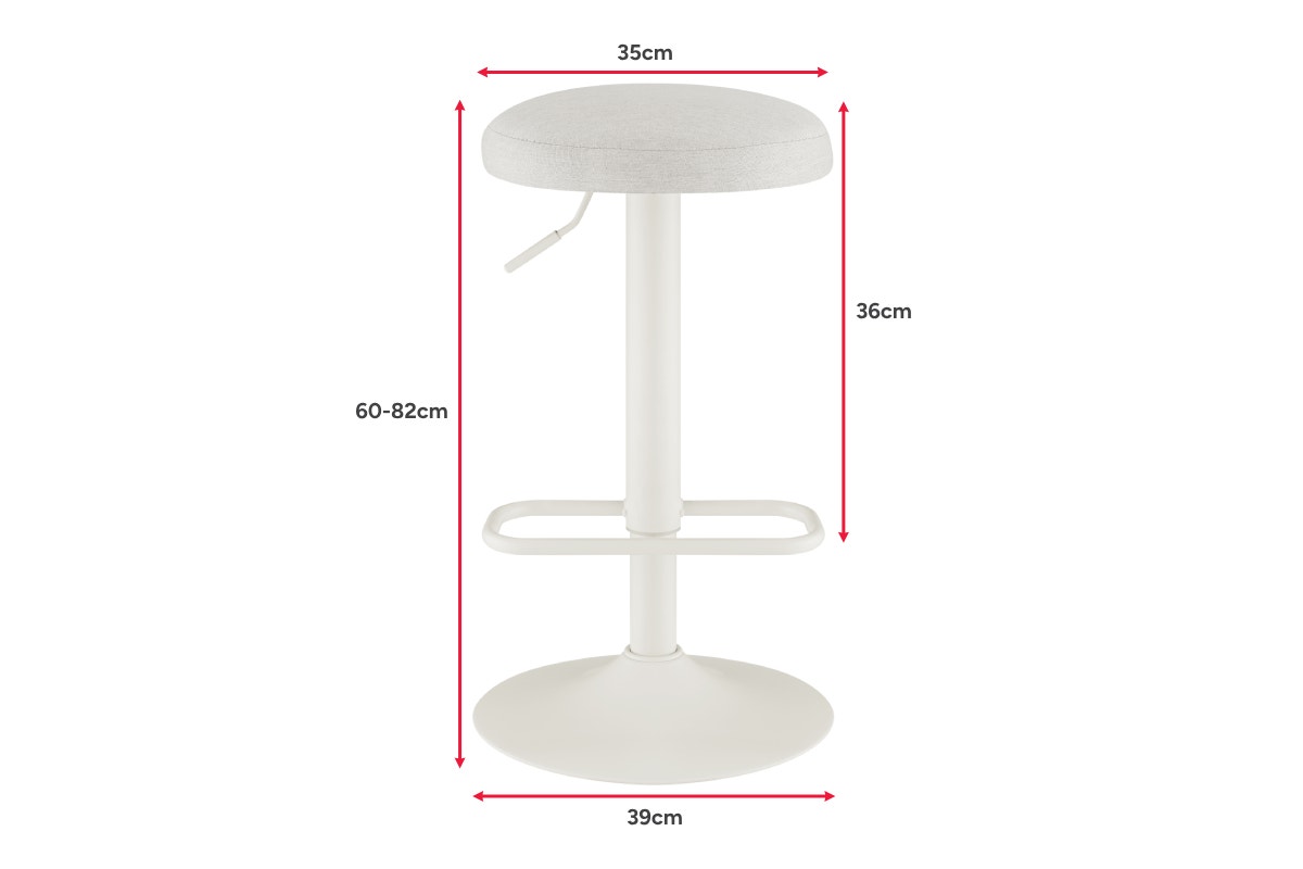 Matt Blatt Dotti Set of 2 Adjustable Barstools (White/Beach Sand)