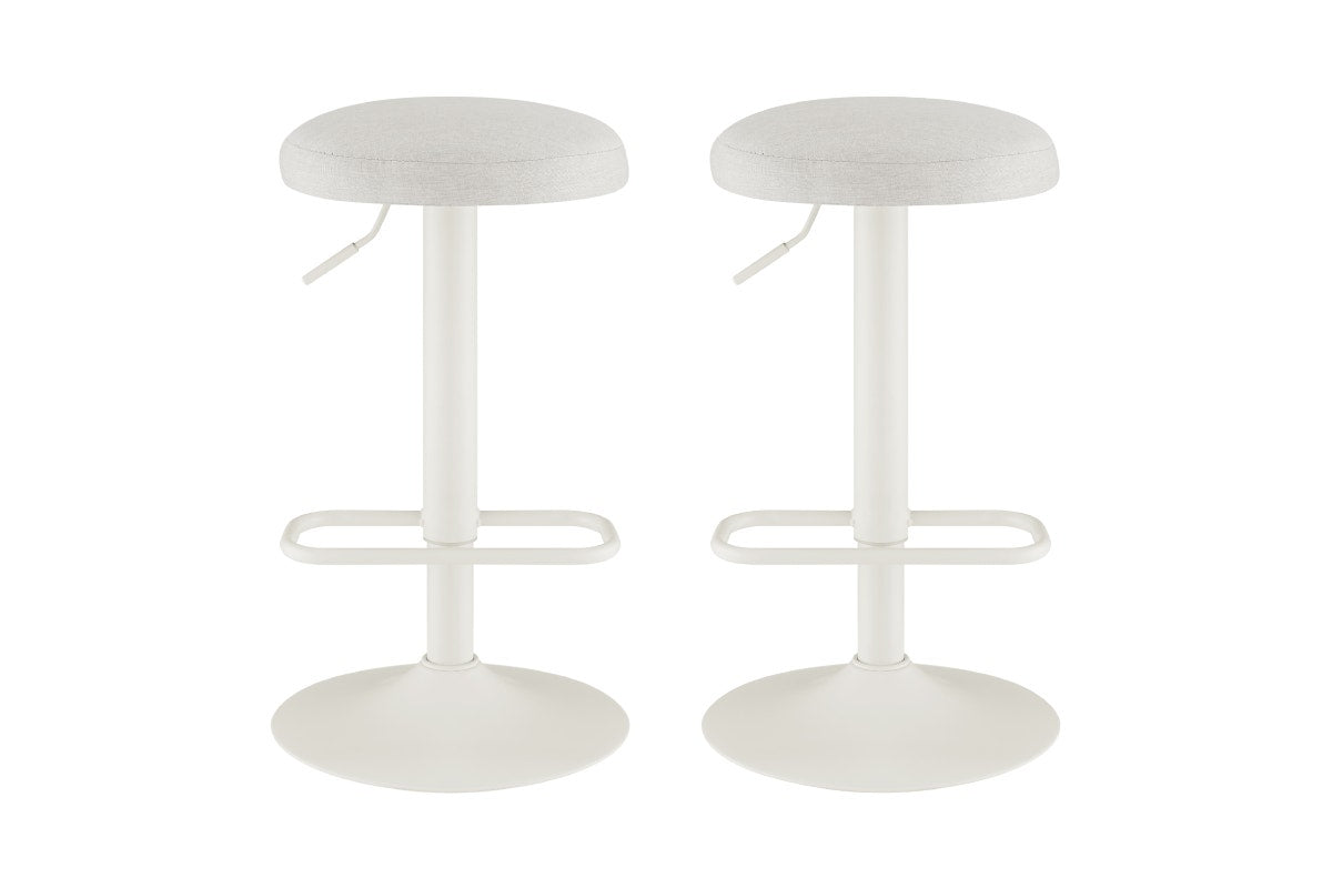 Matt Blatt Dotti Set of 2 Adjustable Barstools (White/Beach Sand)