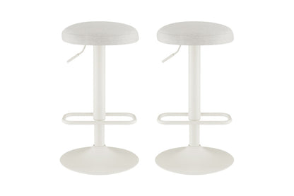 Matt Blatt Dotti Set of 2 Adjustable Barstools (White/Beach Sand)