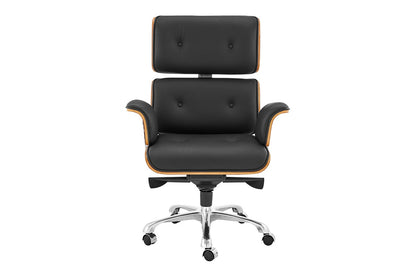 Matt Blatt Eames Executive Office Chair Replica (Walnut/ Black Leather)