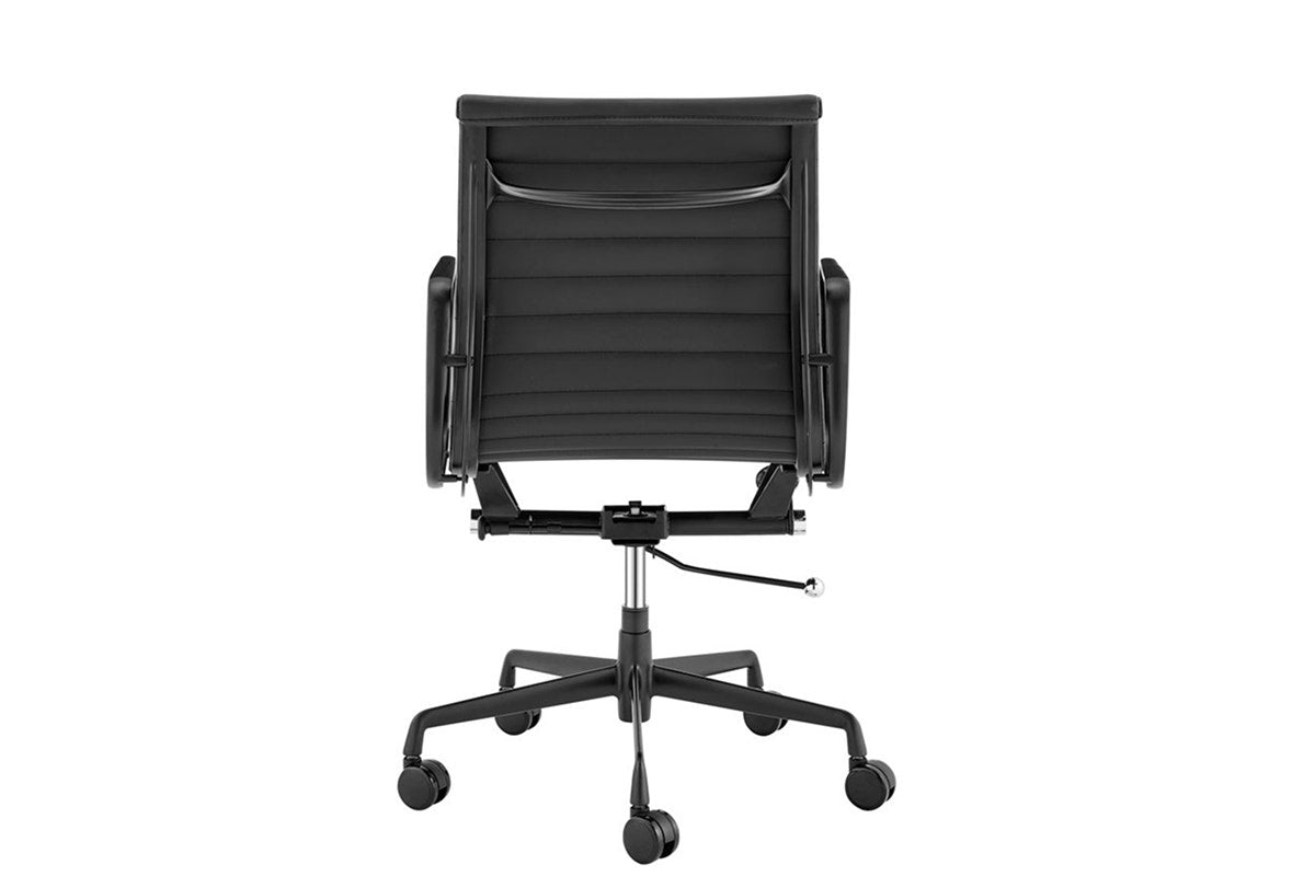 Matt Blatt Eames Replica Low Back Leather Office Chair (Black/Black)