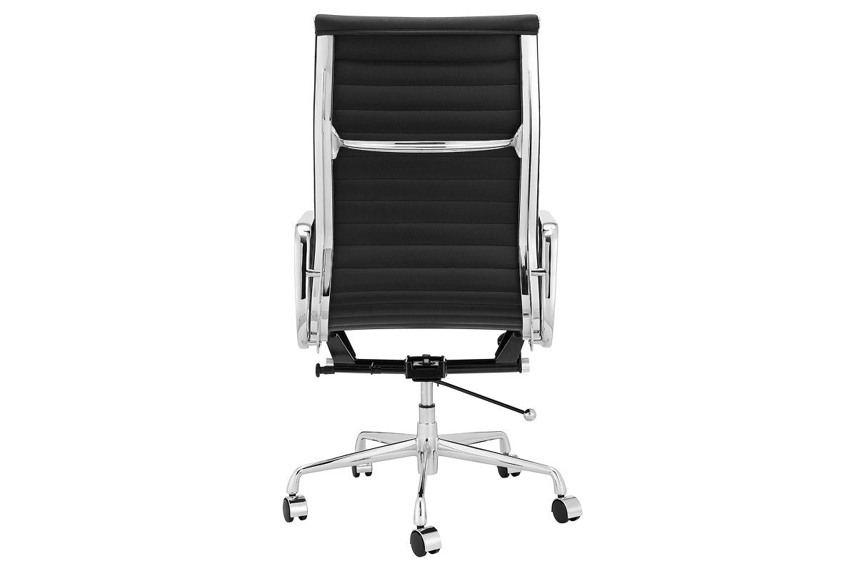 Matt Blatt Eames Replica High Back Leather Office Chair (Black/Chrome)