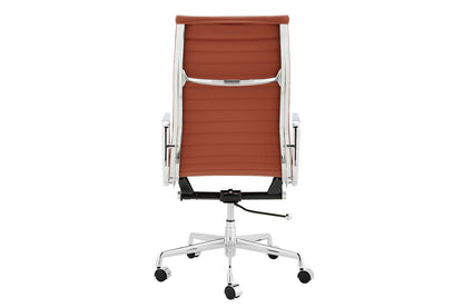 Matt Blatt Eames Group Standard Aluminium High Back Office Chair Replica (Tan Leather)