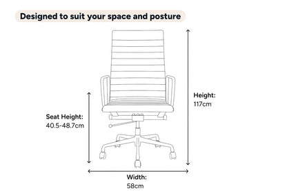 Matt Blatt Eames Replica High Back Leather Office Chair (Tan/Chrome)