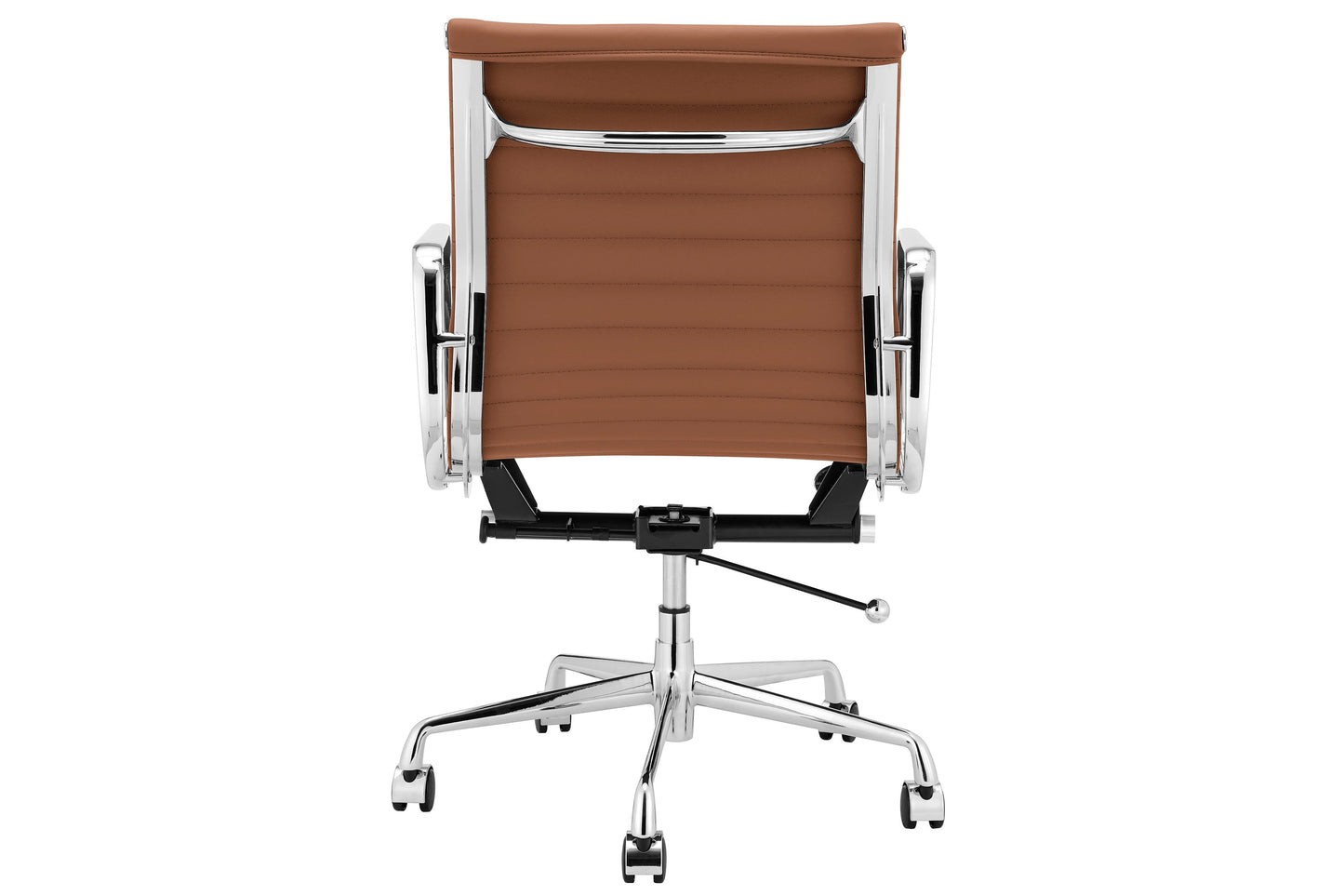 Matt Blatt Eames Group Standard Aluminium Low Back Office Chair Replica (Tan Leather)