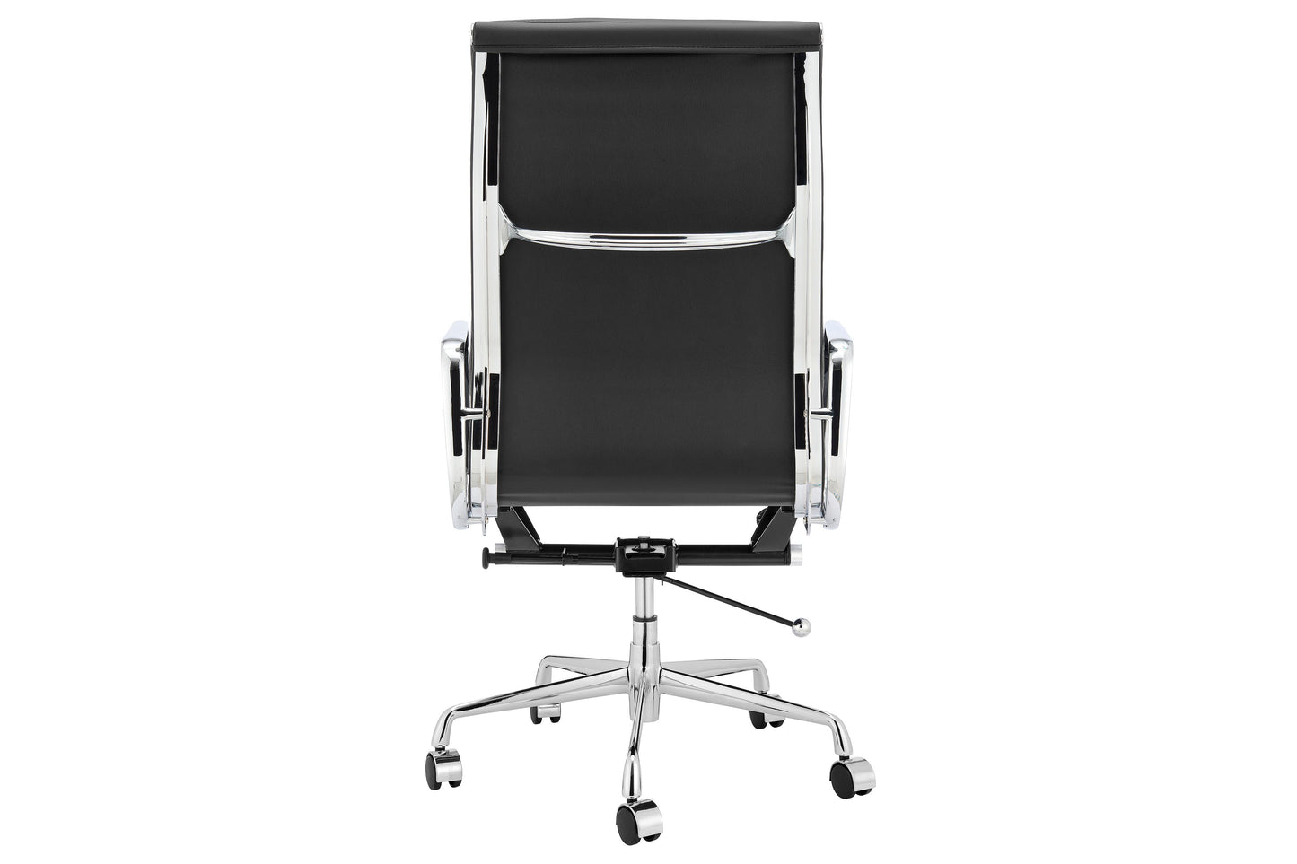 Matt Blatt Eames Group Standard Aluminium Padded High Back Office Chair Replica (Black Leather)