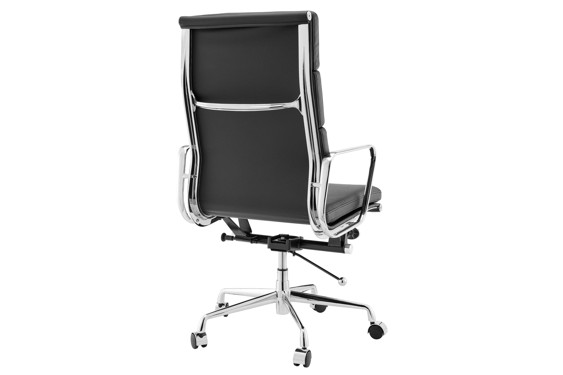 Matt Blatt Eames Group Standard Aluminium Padded High Back Office Chair Replica (Black Leather)