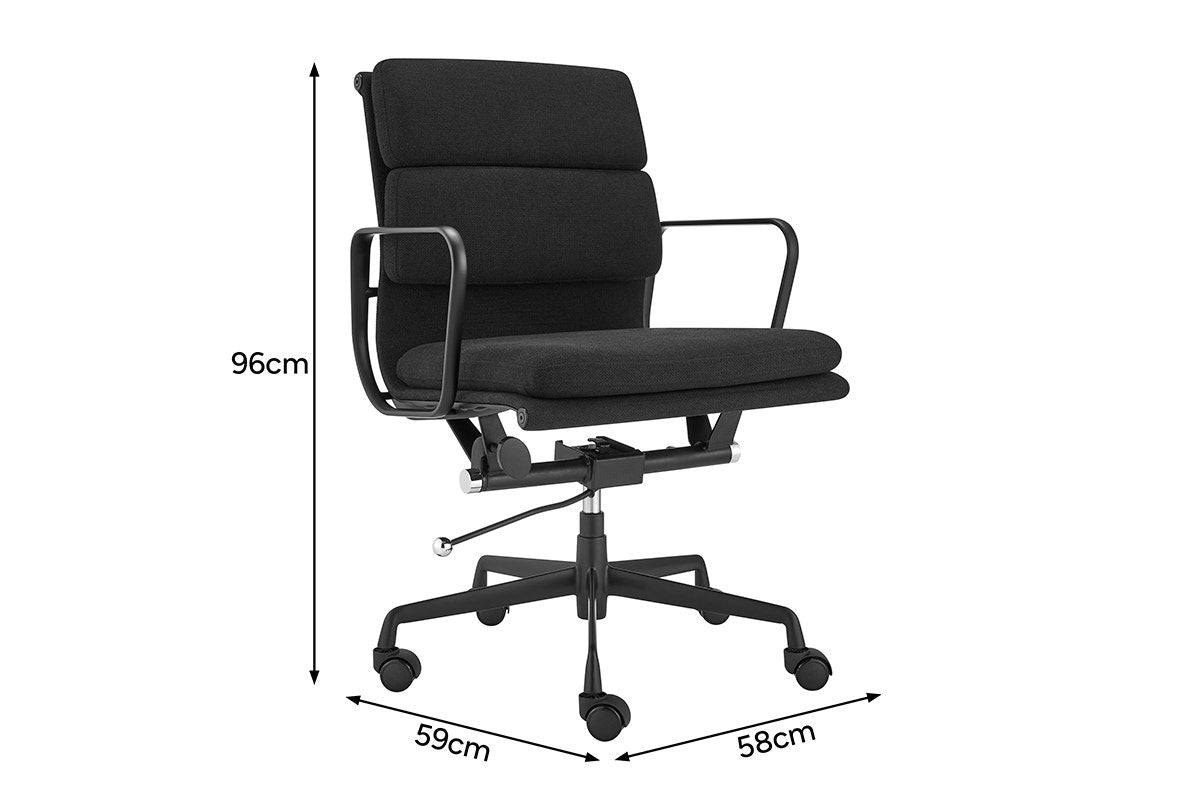 Matt Blatt Eames Premium Replica Low Back Soft Pad Office Chair (Fabric Black / Black)