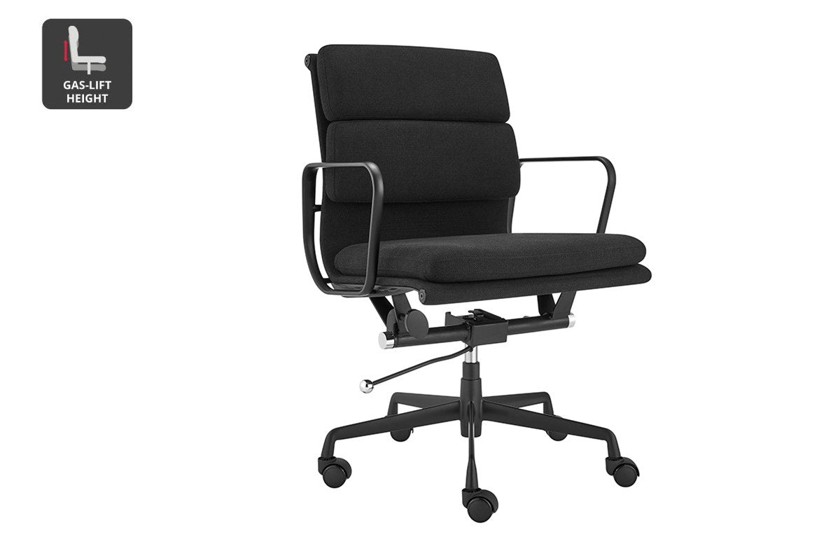 Matt Blatt Eames Premium Replica Low Back Soft Pad Office Chair (Fabric Black / Black)