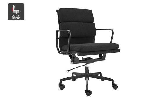 Matt Blatt Eames Replica Low Back Soft Pad Fabric Office Chair (Black/Black) - Auzzistore