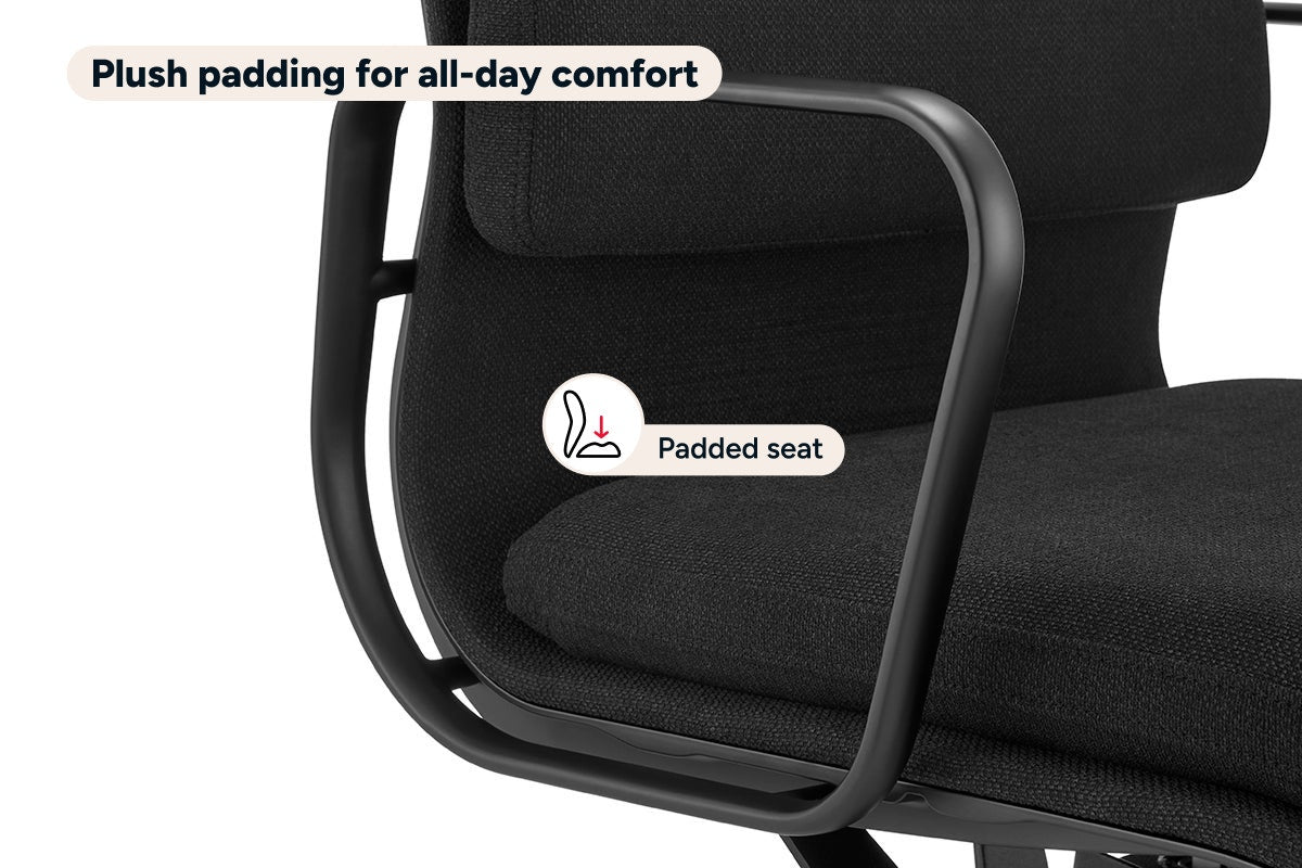 Matt Blatt Eames Replica Low Back Soft Pad Fabric Office Chair (Black/Black)