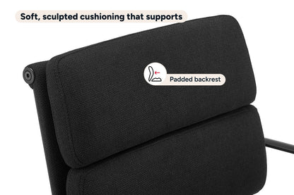 Matt Blatt Eames Replica Low Back Soft Pad Fabric Office Chair (Black/Black)