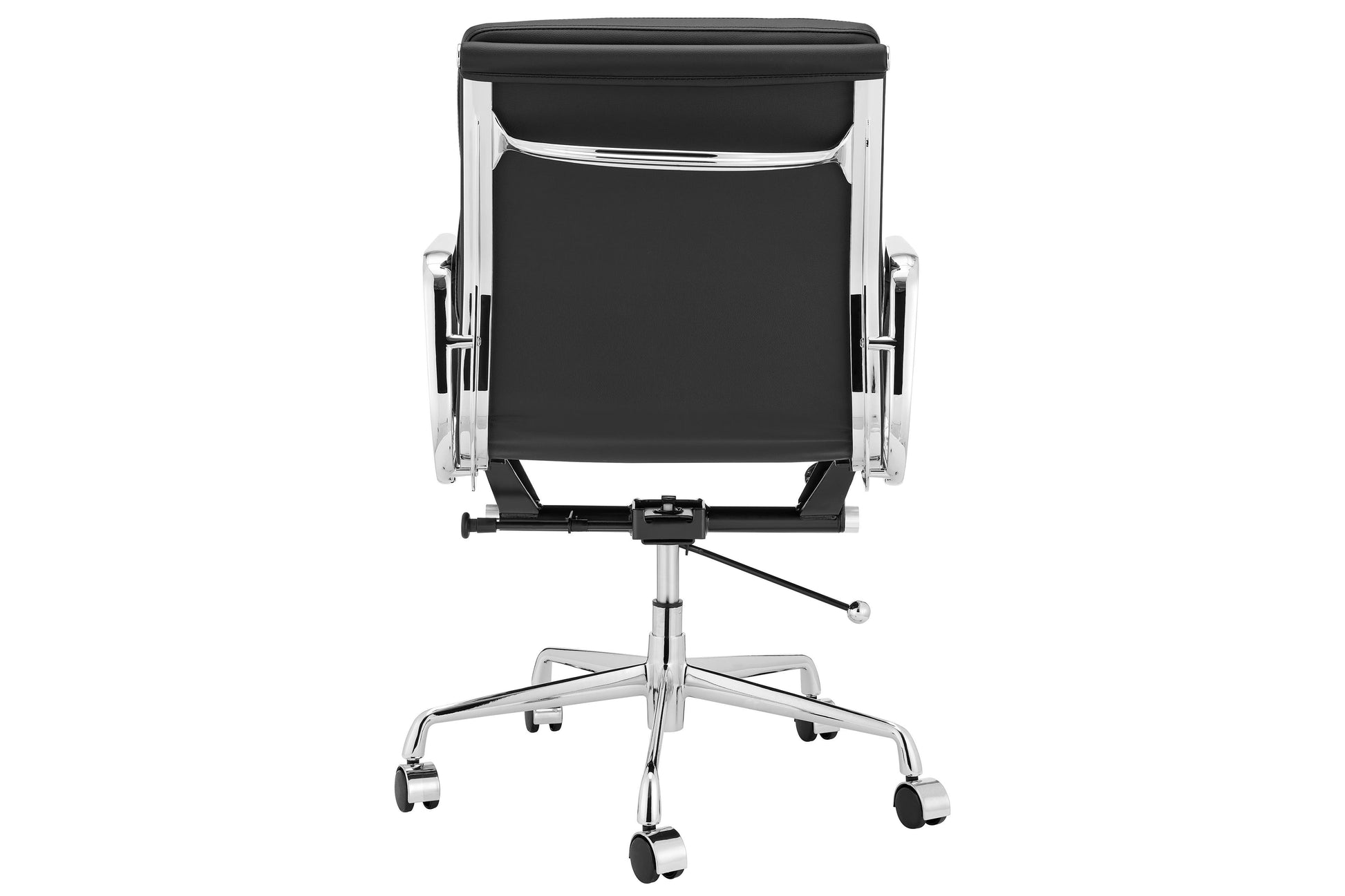 Matt Blatt Eames Group Standard Aluminium Padded Low Back Office Chair Replica (Black Leather)