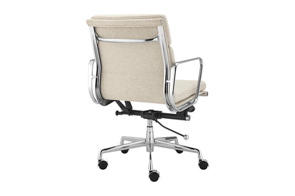 Matt Blatt Eames Premium Replica Low Back Soft Pad Office Chair (Fabric Beige / Chrome)