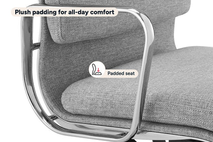 Matt Blatt Eames Replica Low Back Soft Pad Fabric Office Chair (Grey/Chrome)