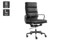 Matt Blatt Eames Premium High Back Soft Pad Office Chair Genuine Leather - Black/Black