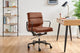 Matt Blatt Eames Premium Replica Low Back Soft Pad Office Chair Genuine Leather (Tan/Black)