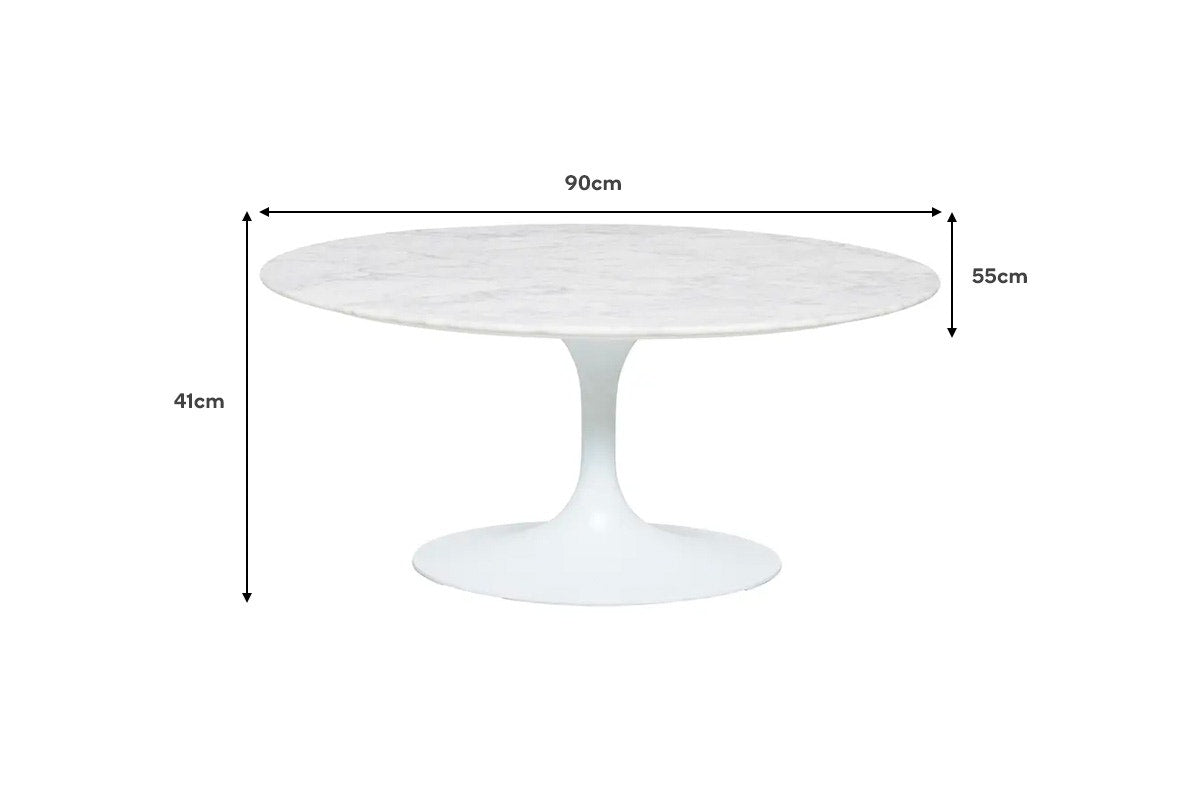 Matt Blatt Eero Saarinen Tulip Coffee Table in Marble Replica