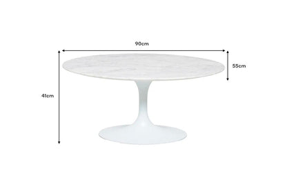 Matt Blatt Eero Saarinen Tulip Coffee Table in Marble Replica