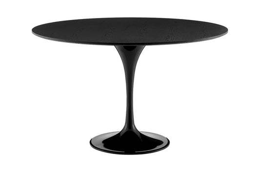 Matt Blatt Eero Saarinen Round Tulip Dining Table in Black Ash Veneer Replica (Black, 120cm) - Auzzistore