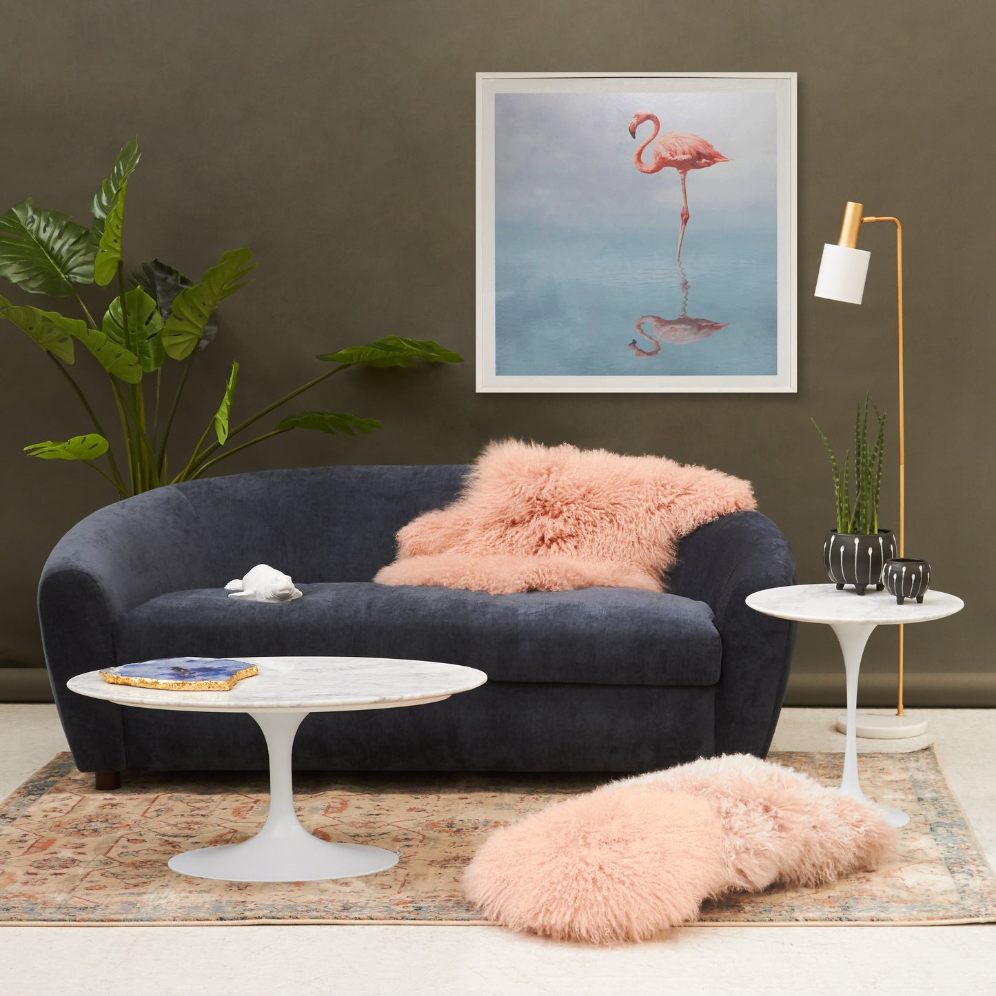 Matt Blatt Eero Saarinen Tulip Side Table in Marble - Replica