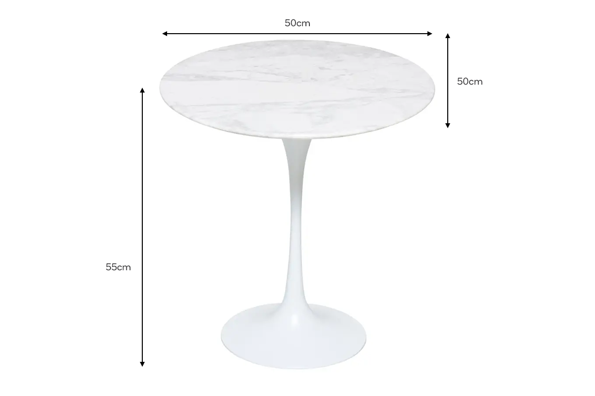 Matt Blatt Eero Saarinen Tulip Side Table in Marble - Replica