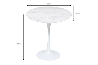 Matt Blatt Eero Saarinen Tulip Side Table in Marble - Replica