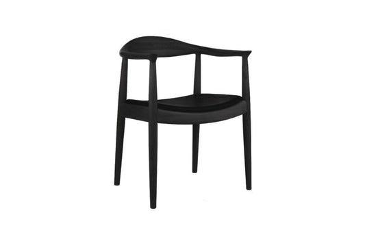 Matt Blatt Hans Wegner Round Chair - Replica Black