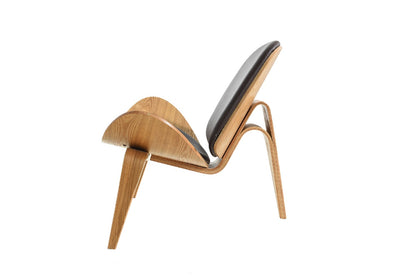 Matt Blatt Hans Wegner Shell Leather Chair Replica