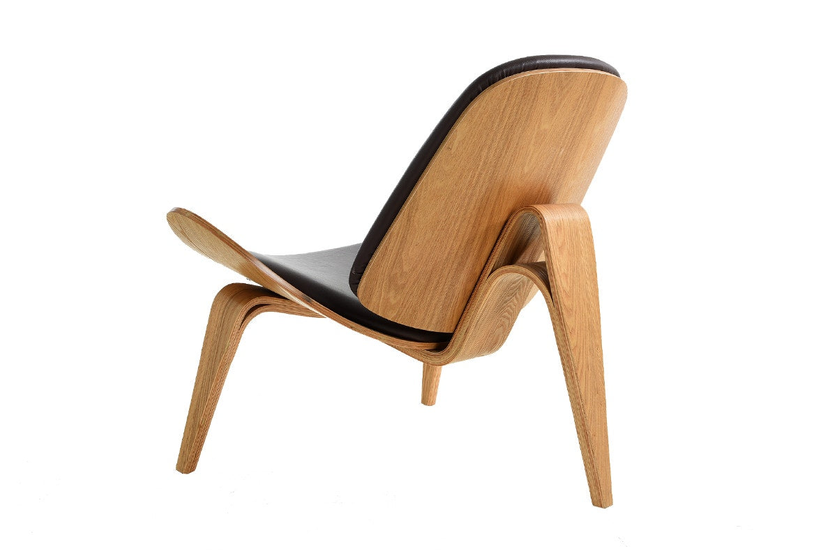 Matt Blatt Hans Wegner Shell Leather Chair Replica