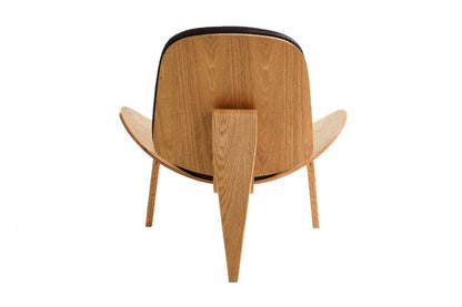 Matt Blatt Hans Wegner Shell Leather Chair Replica