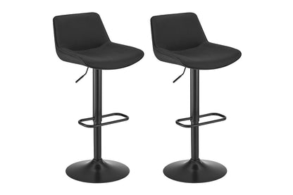 Matt Blatt Set of 2 Joey Height Adjustable Bar Stools (Black/Poppy Black)