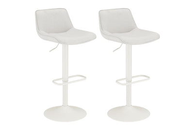 Matt Blatt Set of 2 Joey Height Adjustable Bar Stools White/Beach Sand