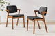 Set of 2 Matt Blatt Kai Replica Danish Dining Chairs (Black PU/Walnut)