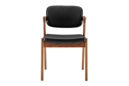 Set of 2 Matt Blatt Kai Replica Danish Dining Chairs (Black PU/Walnut)