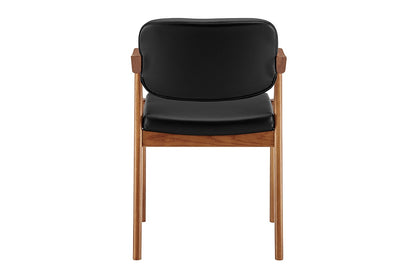 Set of 2 Matt Blatt Kai Replica Danish Dining Chairs (Black PU/Walnut)