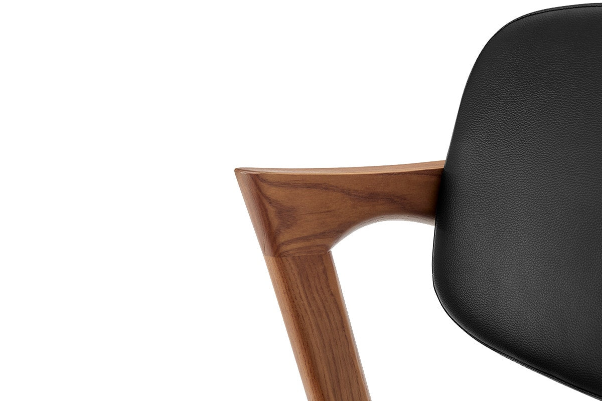 Set of 2 Matt Blatt Kai Replica Danish Dining Chairs (Black PU/Walnut)