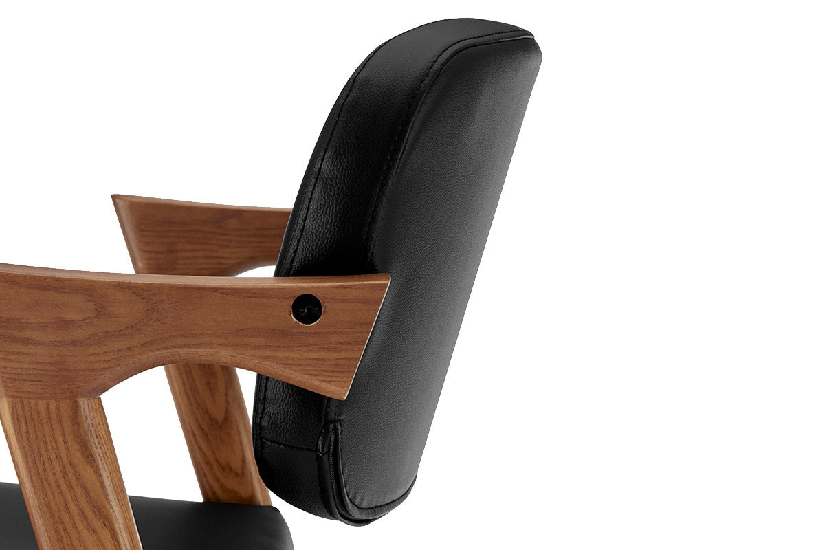 Set of 2 Matt Blatt Kai Replica Danish Dining Chairs (Black PU/Walnut)