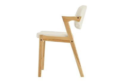 Set of 2 Matt Blatt Kai Replica Danish Dining Chairs (Cream PU/Ash)