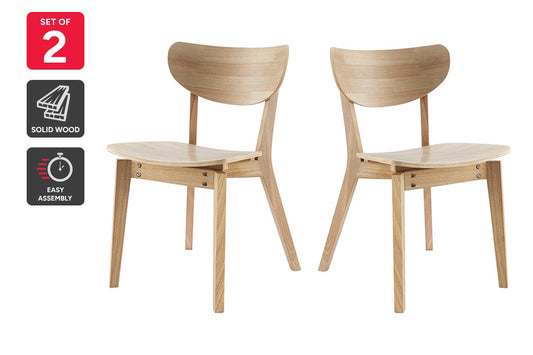 Matt Blatt Set of 2 Larsen Wooden Dining Chairs (Natural)
