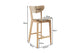 Matt Blatt Set of 2 Larsen Wooden Barstools (Natural)