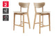 Matt Blatt Set of 2 Larsen Wooden Barstools (Natural)