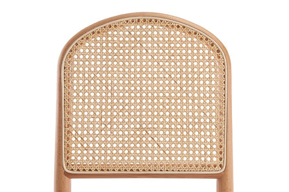 Set of 2 Matt Blatt Louie Rattan and Beech Wood Dining Chairs (White/Natural)